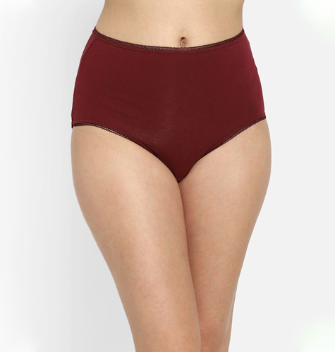 Women Maroon Solid Cotton Hipster Briefs